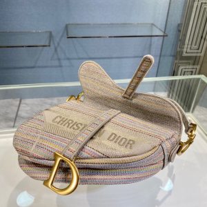 Dior Saddle size 25 multicolor stripe Bag 11