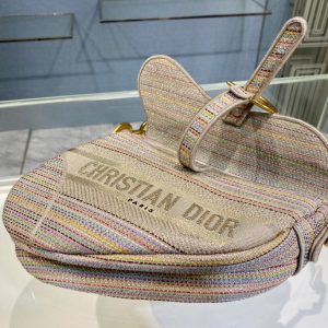 Dior Saddle size 25 multicolor stripe Bag 14