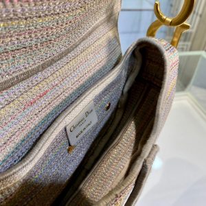 Dior Saddle size 25 multicolor stripe Bag 15