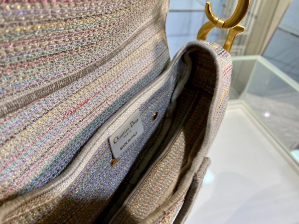 Dior Saddle size 25 multicolor stripe Bag 6