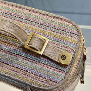 Dior Travel size 18 multicolor stripe Cosmetic Bag 12