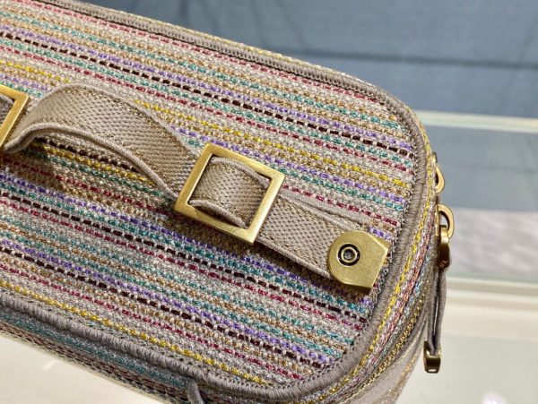 Dior Travel size 18 multicolor stripe Cosmetic Bag 4