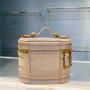 Dior Travel size 18 multicolor stripe Cosmetic Bag 14