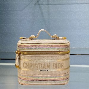Dior Travel size 18 multicolor stripe Cosmetic Bag 16