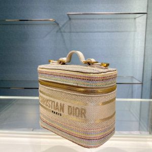 Dior Travel size 18 multicolor stripe Cosmetic Bag 17