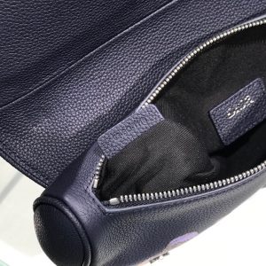 Dior Unisex Saddle size 20 black x flower Bag 11