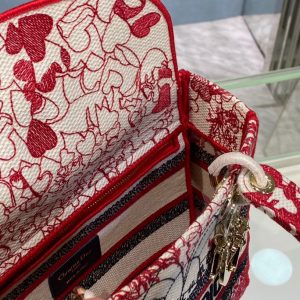 Small Dior Book Tote red and white 13