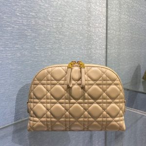 Dior beige sheepskin size 23 Cosmetic Bag 15