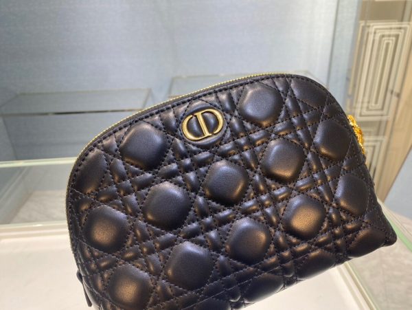 Dior black sheepskin size 23 Cosmetic Bag 4