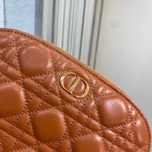 Dior brown sheepskin size 23 Cosmetic Bag 7