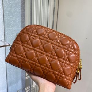 Dior brown sheepskin size 23 Cosmetic Bag 9