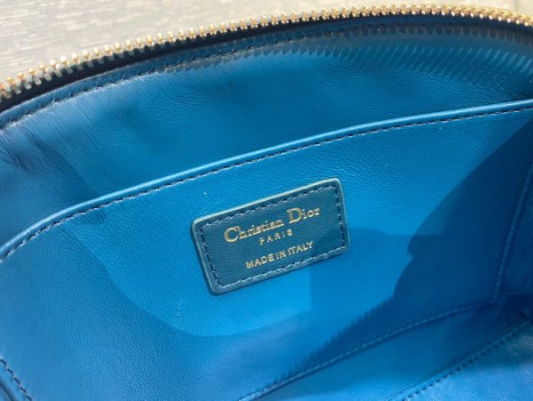 Dior deep sea blue sheepskin size 23 Cosmetic Bag 2