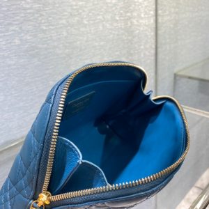 Dior deep sea blue sheepskin size 23 Cosmetic Bag 12