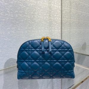 Dior deep sea blue sheepskin size 23 Cosmetic Bag 13