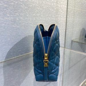 Dior deep sea blue sheepskin size 23 Cosmetic Bag 14