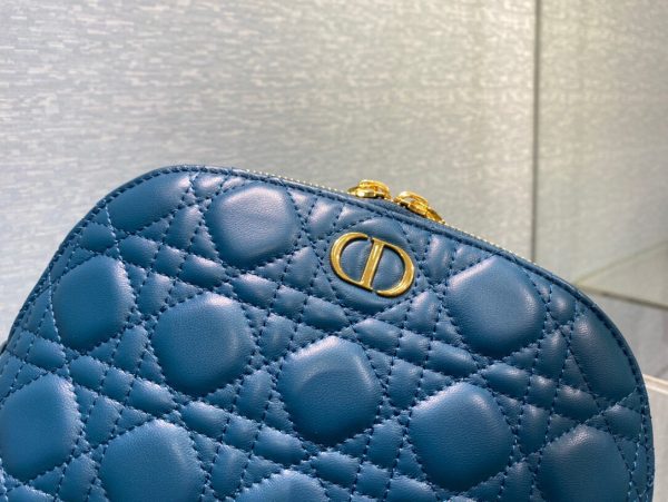 Dior deep sea blue sheepskin size 23 Cosmetic Bag 6