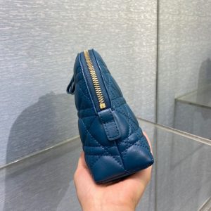 Dior deep sea blue sheepskin size 23 Cosmetic Bag 16