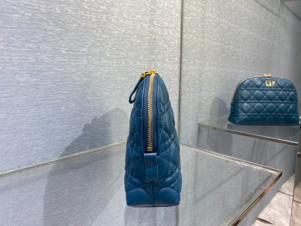 Dior deep sea blue sheepskin size 23 Cosmetic Bag 10