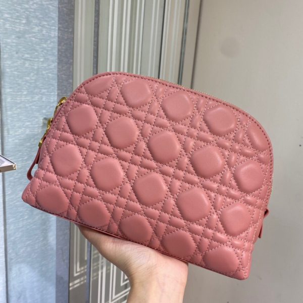 Dior pink sheepskin size 23 Cosmetic Bag 3