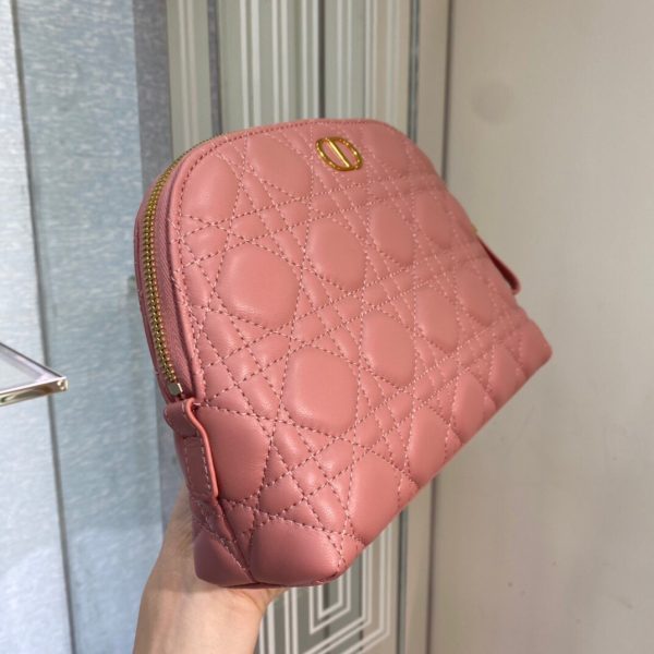 Dior pink sheepskin size 23 Cosmetic Bag 4