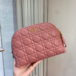 Dior pink sheepskin size 23 Cosmetic Bag 11