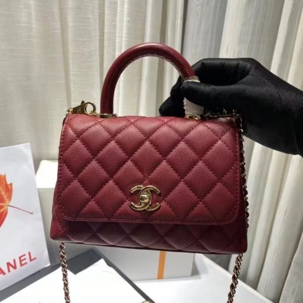 Hand Bag Chanel Coco Handle in red 92993 1