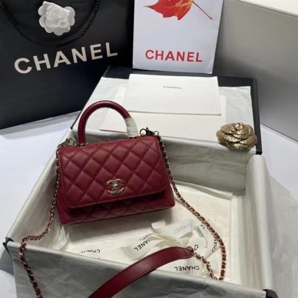 Hand Bag Chanel Coco Handle in red 92993 3