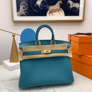 Hermes Birkin size 25 Turquoise Bag 8