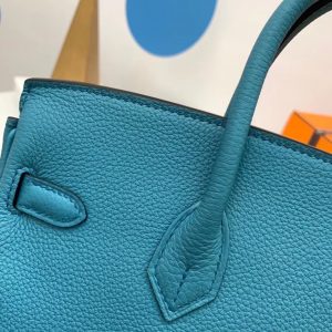 Hermes Birkin size 25 Turquoise Bag 9