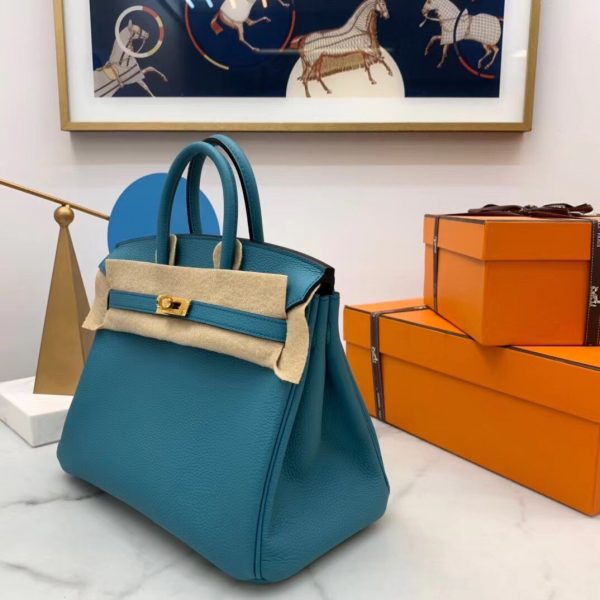 Hermes Birkin size 25 Turquoise Bag 5