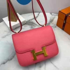 Hermes Constance Rose Azalee size 19 pink Bag 11