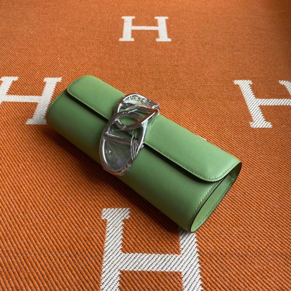 Hermes Egee Swift lime green Handbag 8