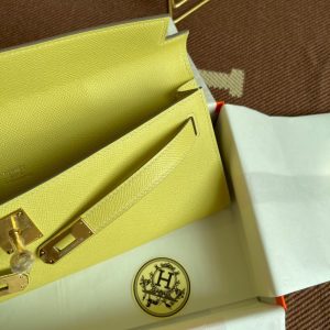 Hermes Kelly Cut size 31 lemon yellow Handbag 12