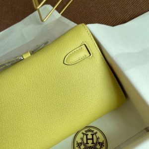 Hermes Kelly Cut size 31 lemon yellow Handbag 15