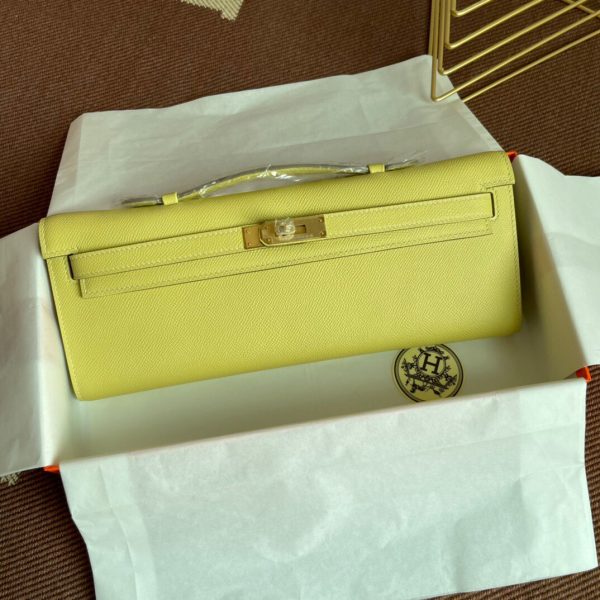 Hermes Kelly Cut size 31 lemon yellow Handbag 1
