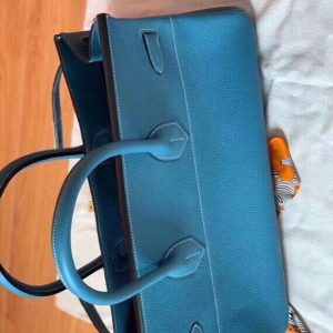 Hermes Shoulder Birkin 42 denim blue Bag 12
