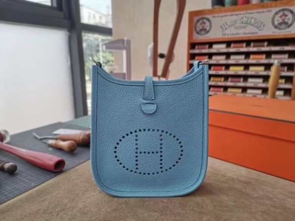 Hermes mini TC size 17 blue Bag 3