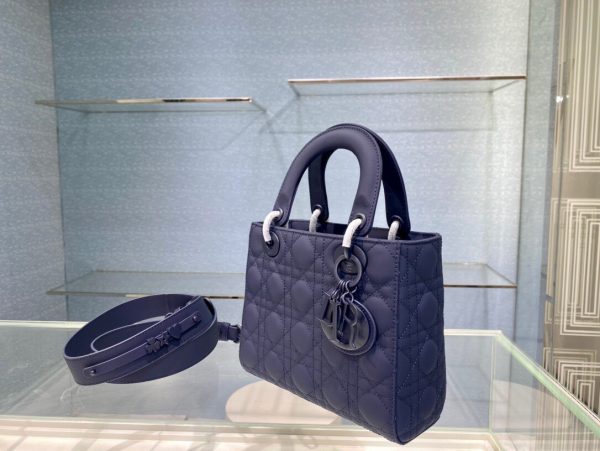 Lady Dior My 4 size 20 deep blue Bag 9