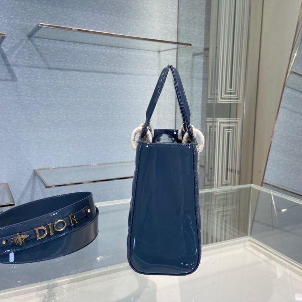 Lady Dior size 20 deep blue Bag 5