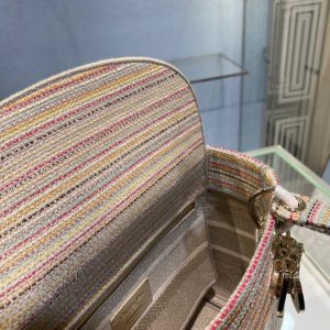 Lady Dior size 24 multi-color stripes Bag 11