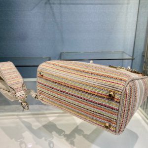 Lady Dior size 24 multi-color stripes Bag 14