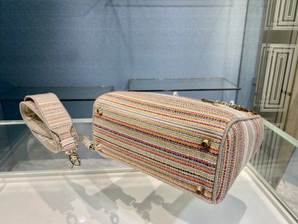 Lady Dior size 24 multi-color stripes Bag 5