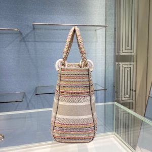 Lady Dior size 24 multi-color stripes Bag 15