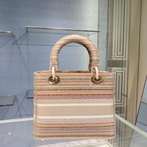 Lady Dior size 24 multi-color stripes Bag 16