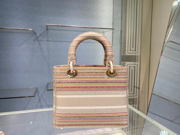 Lady Dior size 24 multi-color stripes Bag 7