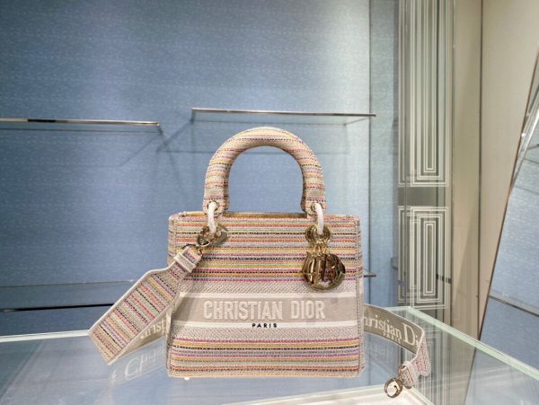 Lady Dior size 24 multi-color stripes Bag 1
