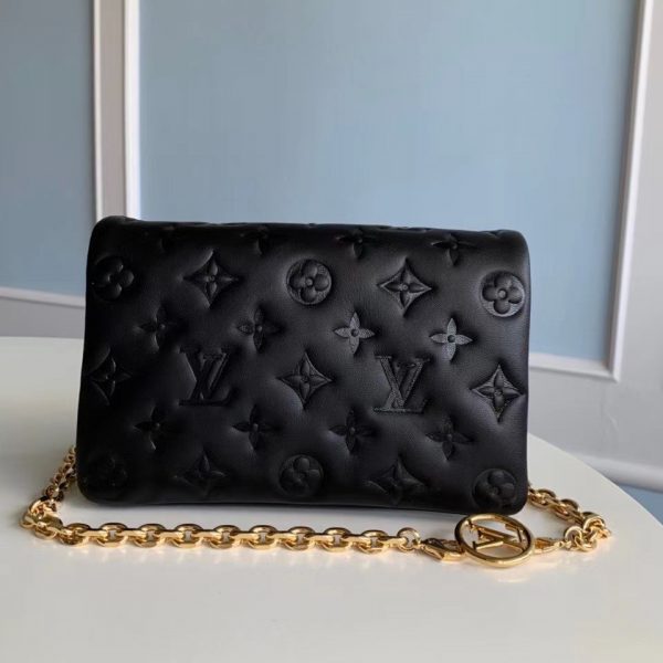 Louis Vuitton French POCHETTE COUSSIN Chain Bag M80742 full black 1