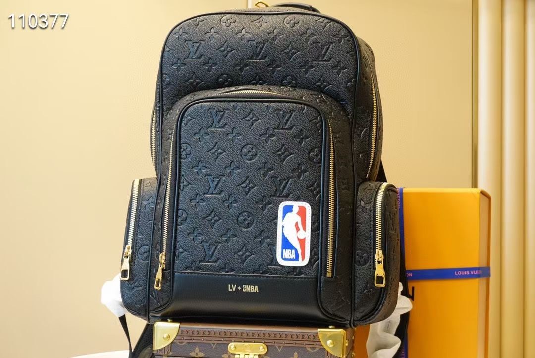 Louis Vuitton LVXNBA NBA Black Monogram Leather Backpack LV M57972 Tote Bag  NEW