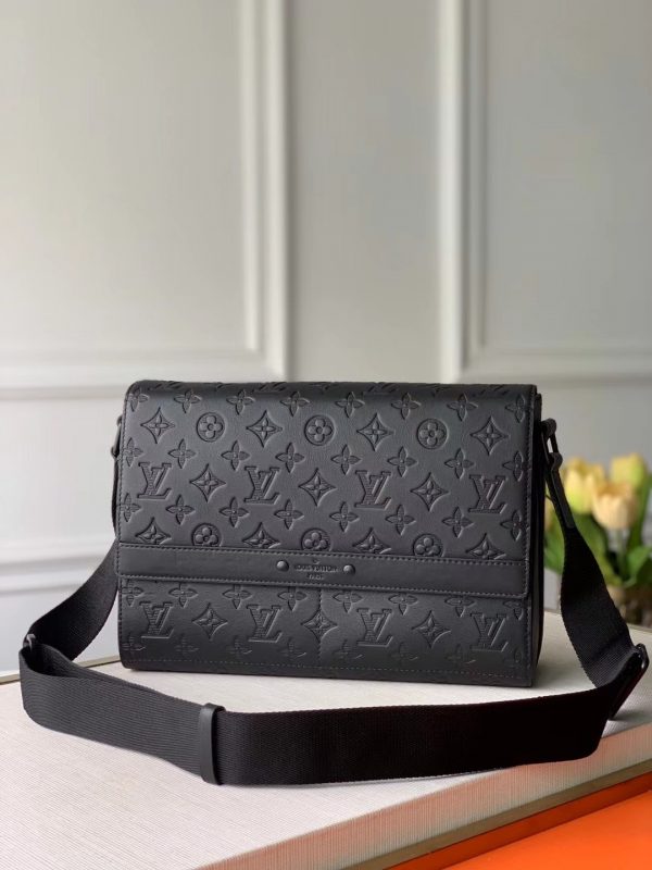 Louis Vuitton M44729 LV Sprinter Messenger Bag In Black Monogram Shadow Leather 1