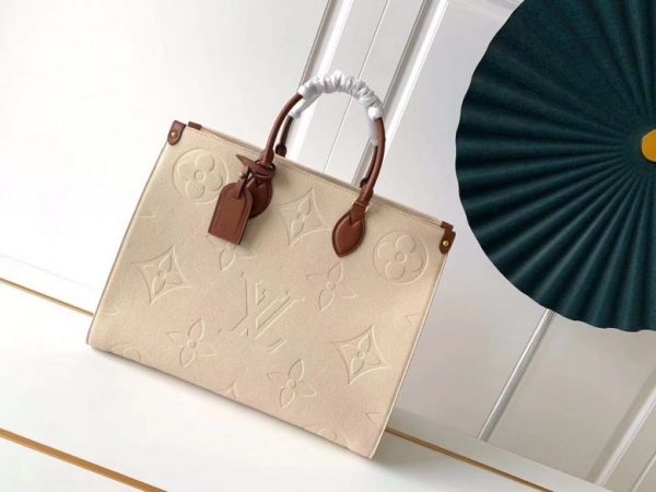 Louis Vuitton Monogram Empreinte Canvas M44921 Beige Caramel Genuine Leather Bag 1